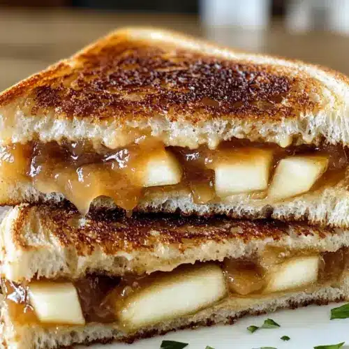 Apfelbutter Brie Sandwich gegrillt