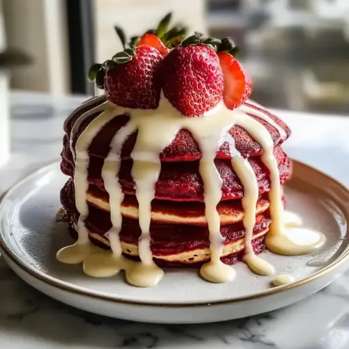 Rote Samt-Pfannkuchen