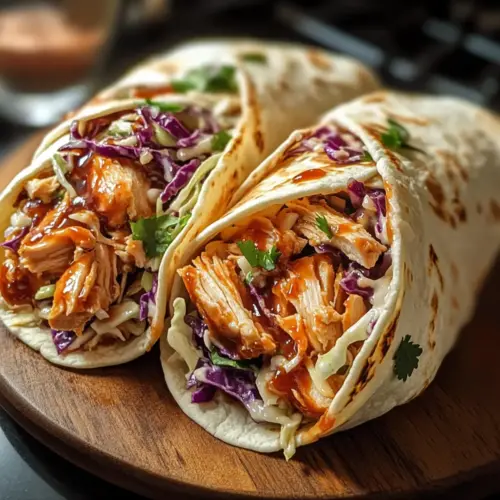 BBQ Hühnchen Coleslaw Wraps