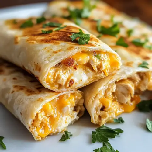 Käse Knoblauch Hühnchen Wraps