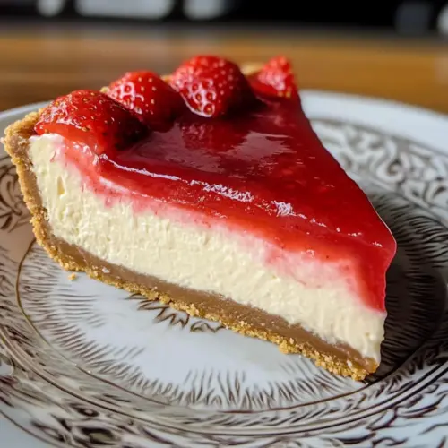 Erdbeer Cheesecake mit Keksboden