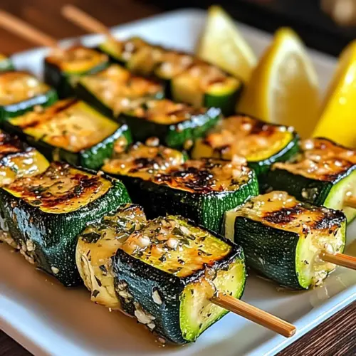 Unwiderstehliche Knoblauchbutter Zucchini Spieße