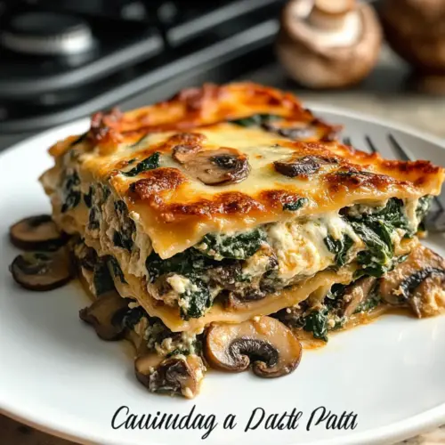 Pilz- und Spinatlasagne