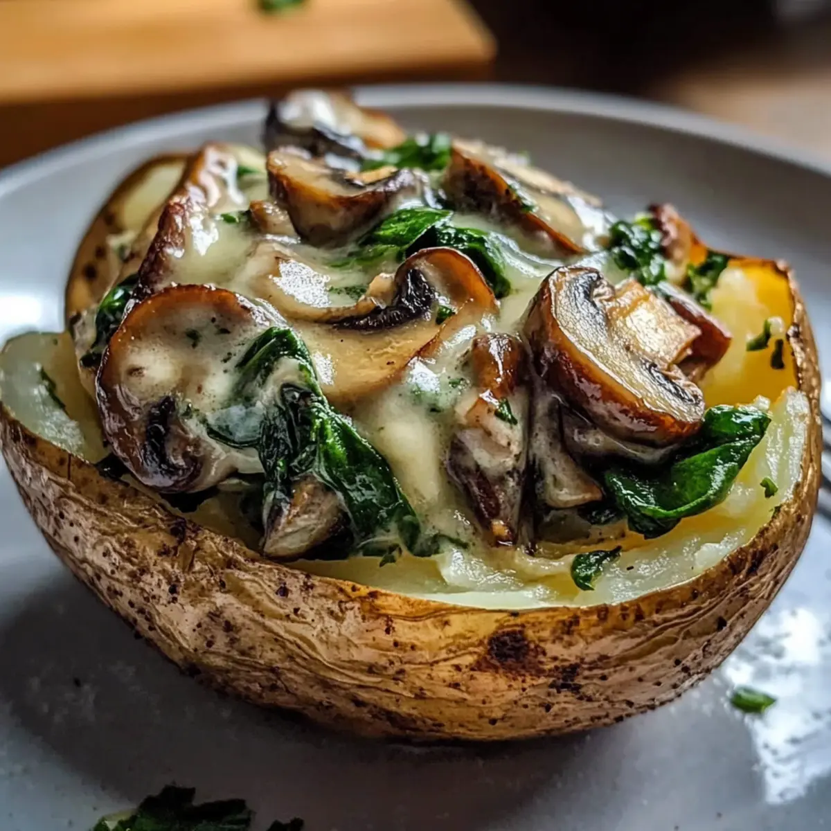 Ofenkartoffeln mit Pilz-Spinat-Füllung