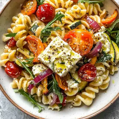 Geröstete Gemüse-Pasta mit Feta