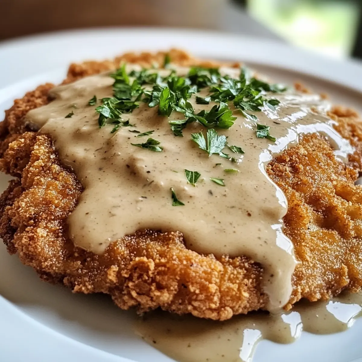 Hühnchen gebratenes Steak mit cremiger Soße