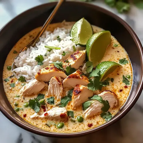 Kokosnuss-Hühnchen-Brühe Reis