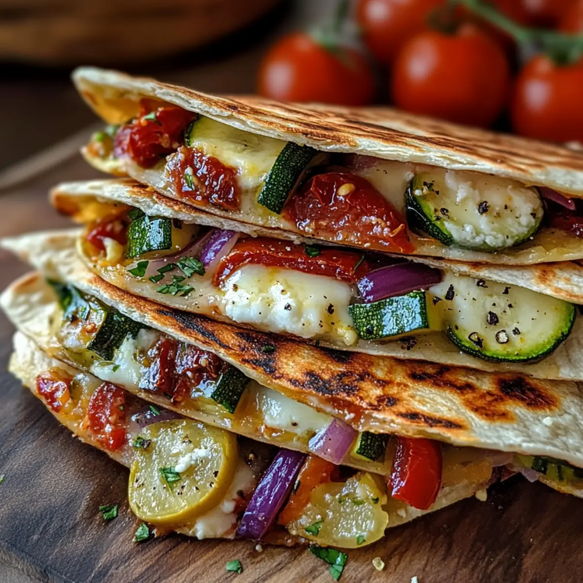 Gegrillte mediterrane Gemüse-Quesadillas