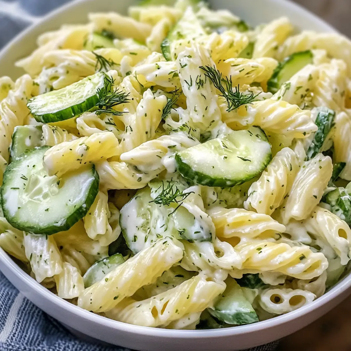 Gesunder Gurken-Nudelsalat