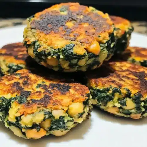 Vegetarischer Spinat-Kichererbsenkuchen