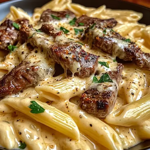 Cremige Cajun Steak Penne Pasta