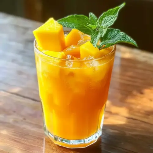 Einfache hausgemachte Mango-Eistee