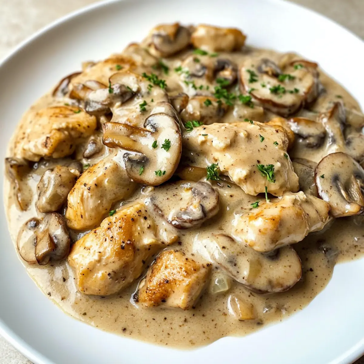 Cremige Hähnchen-Stroganoff