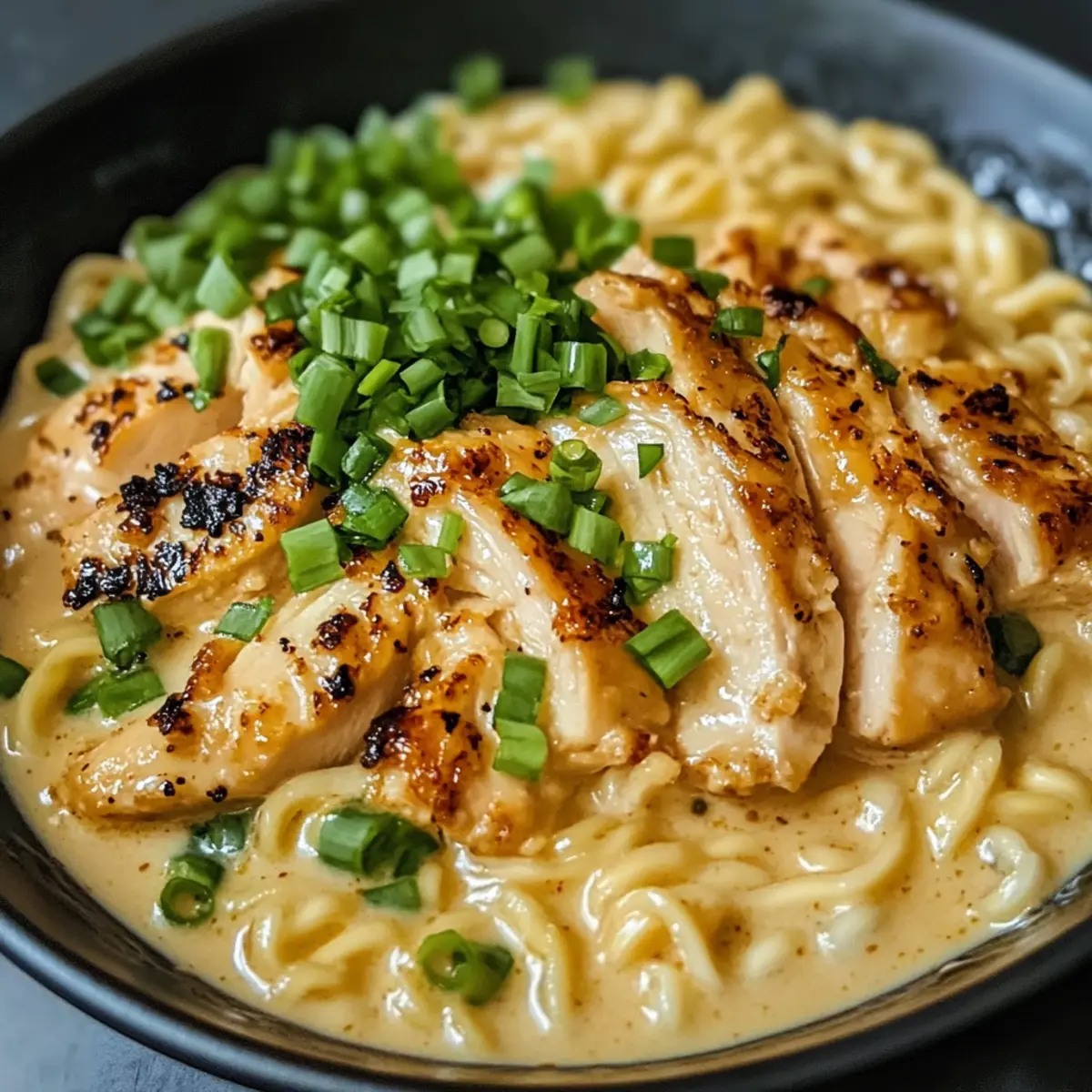 Cremige Knoblauch-Hähnchen-Ramen