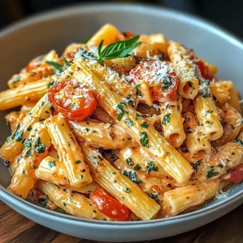 Cremige Tomaten-Knoblauch-Pasta