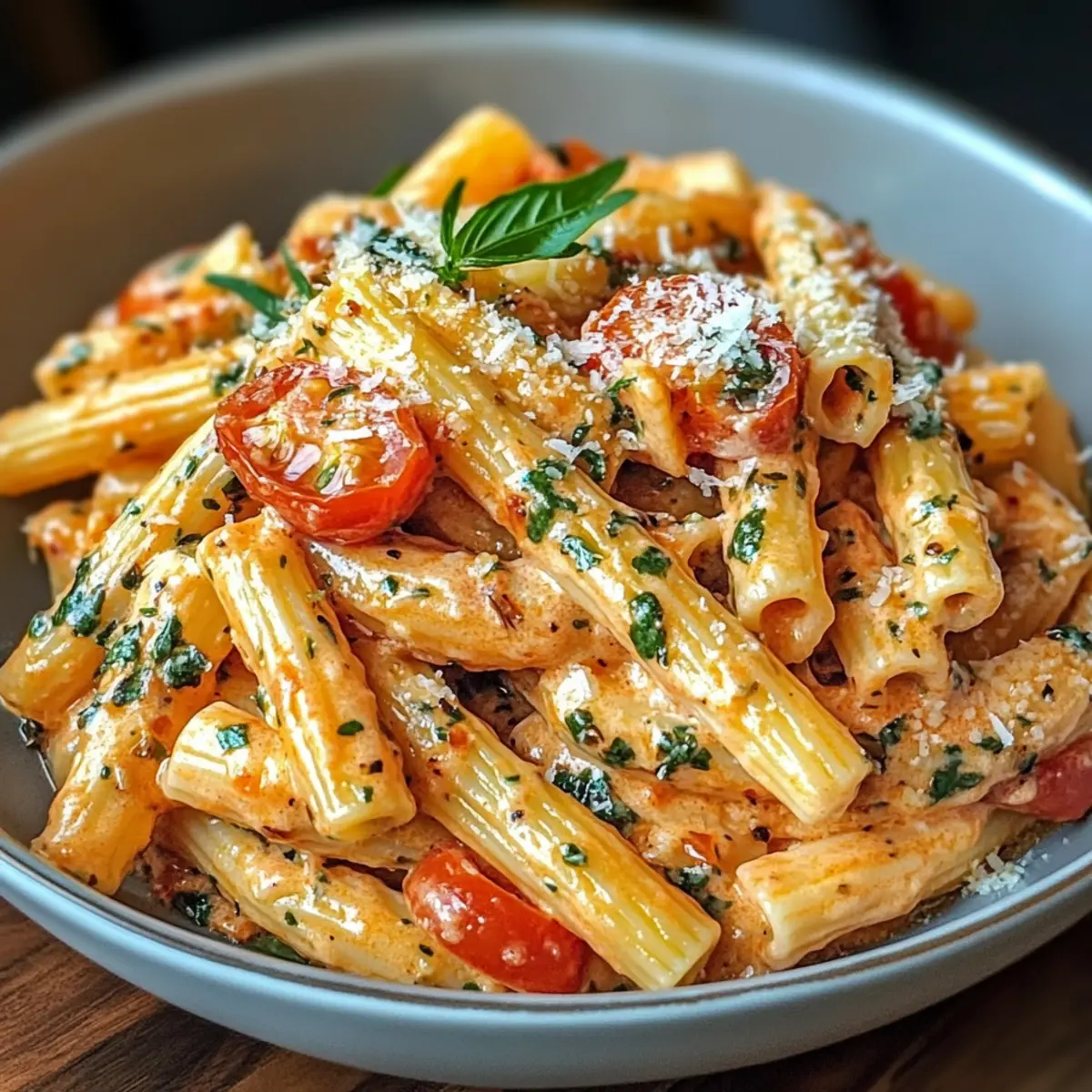 Cremige Tomaten-Knoblauch-Pasta