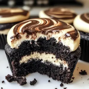 Fudge-Wirbelte Oreo-Boden Käsekuchen Cupcakes