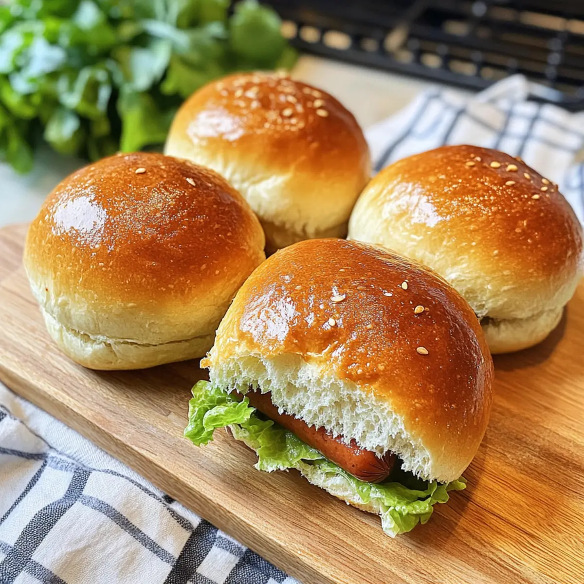 Hausgemachte Hotdog- und Hamburgerbrötchen