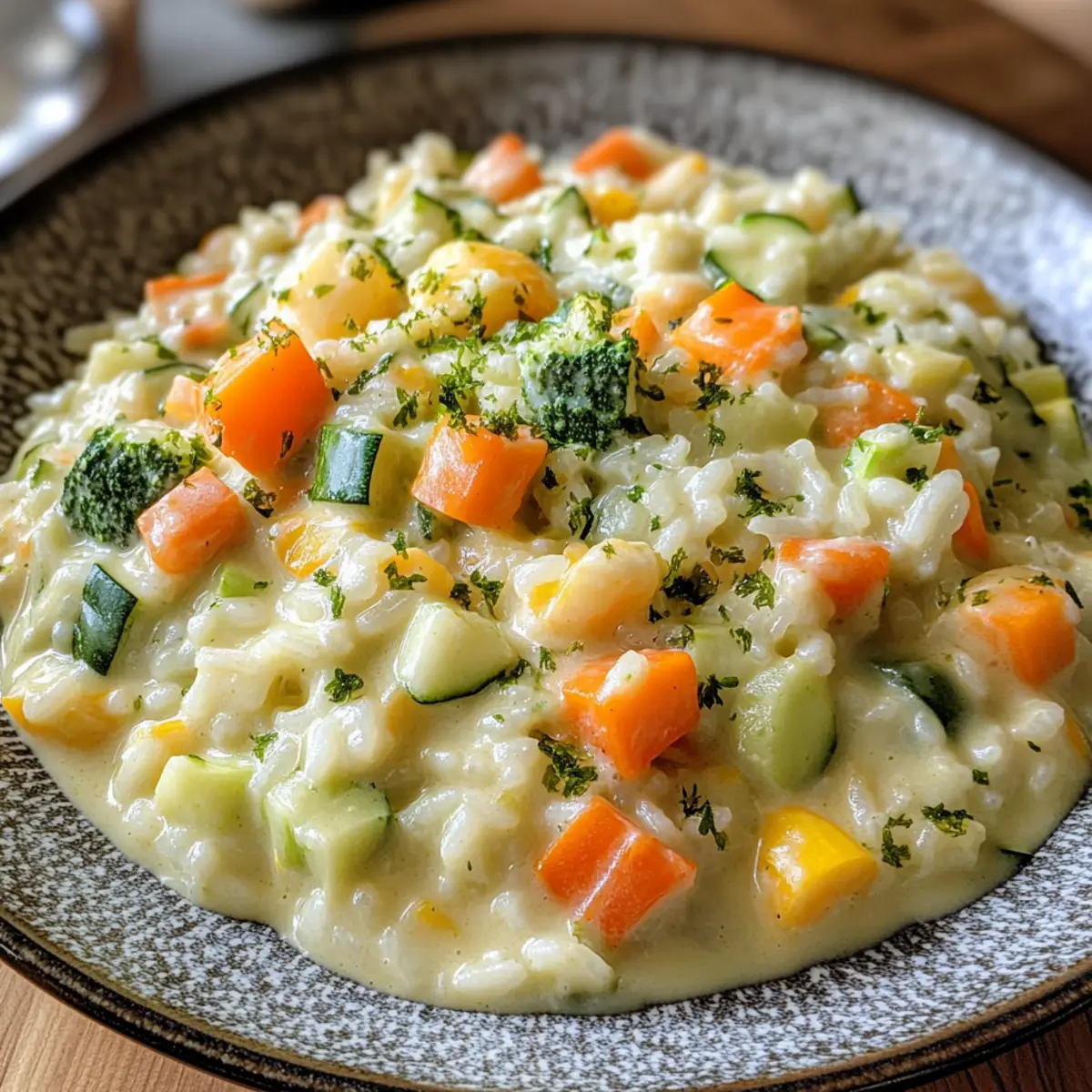 Rice with vegetable cream cheese sauce – creamy, colorful & perfect for everyday life