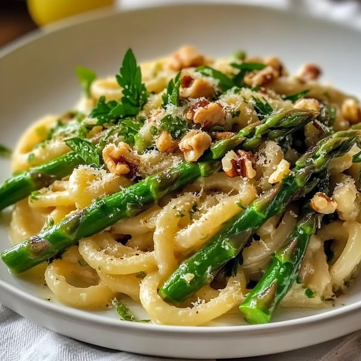 Frühlingszeit Zitronen Spargel Pasta