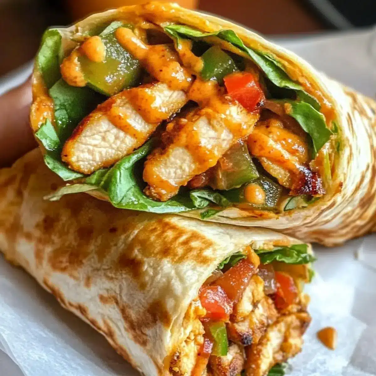 Honig Chipotle Hähnchen Wrap