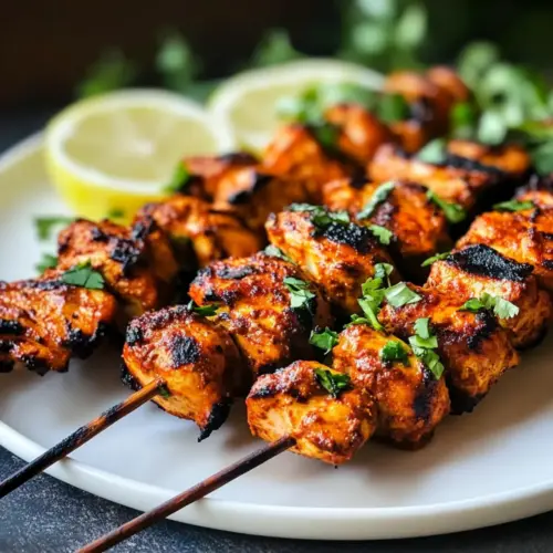 Indisches Tandoori Hähnchen Tikka Kebab Spieße