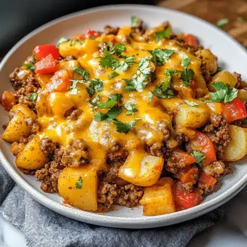 Mexikanisches Rinderhackfleisch- und Kartoffelpfanne