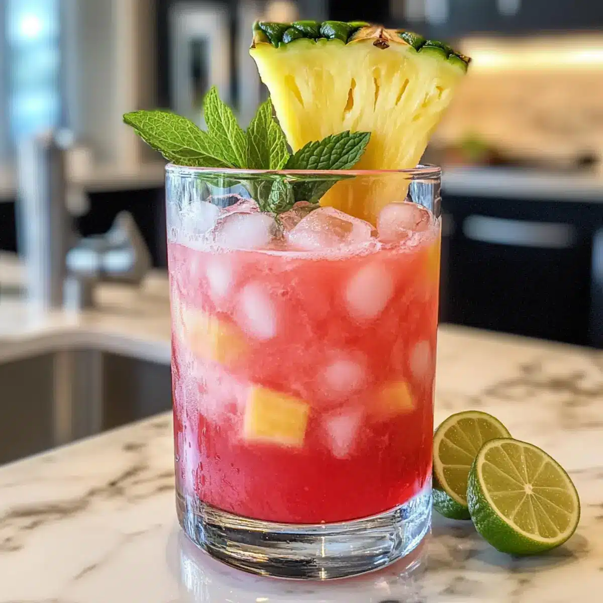 Wassermelonen-Ananas-Kühl-Mocktail